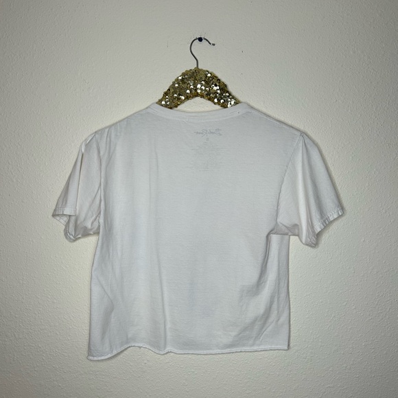 Bob Ross Good Vibes Only Rainbow Tie Dye Graphic Crop Tee S - Picture 4 of 4